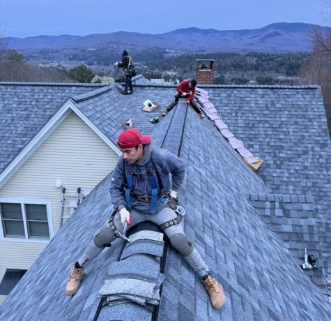 Roof repair done by expert Vermont roofing contractors to fix roof damage.