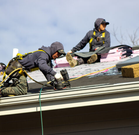 Local roofing contractors make roof repairs to fix roof damage.