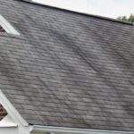 dark streaks on the roof asphalt shingles due to algae growth